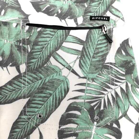 Rip Curl Floral Stassi Pink Green Board Shorts Swim Trunks Men 31 90s Palm Print - Picture 6 of 6